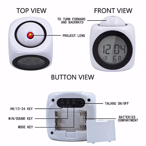 Projection Alarm Clock - Projection Clock - Ceiling Projection Clock