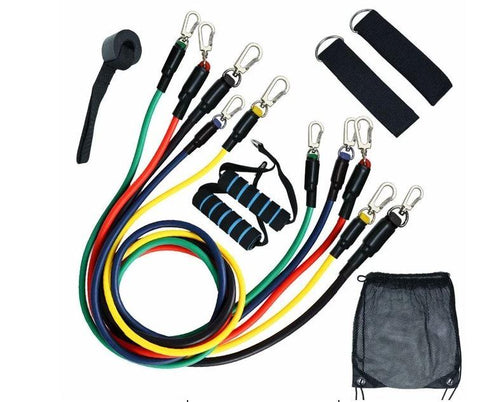 11pcs Resistance Bands Pull Up Tube Set Exercise Bands Stretch Elastic Pull Rope Band Kit
